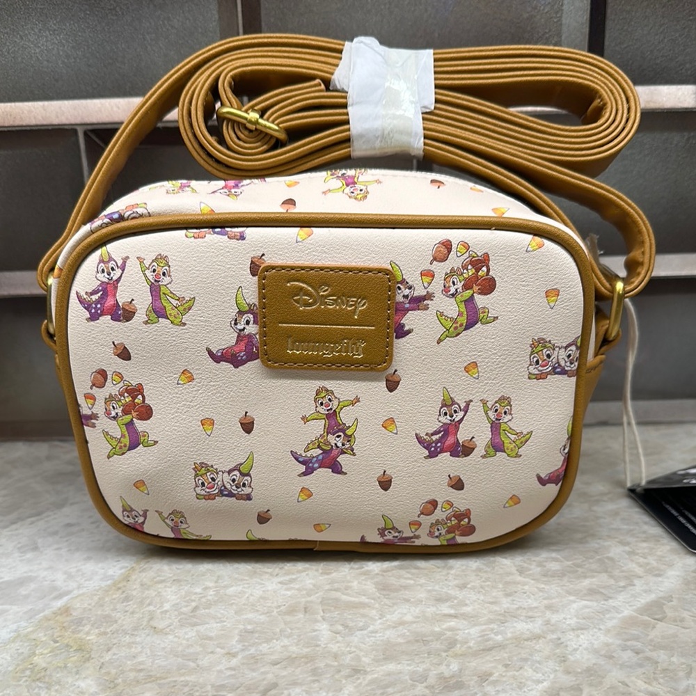Loungefly Disney Cream and Tan Crossbody Bag